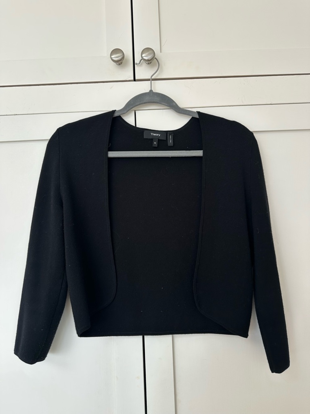 Theory black shrug sweater